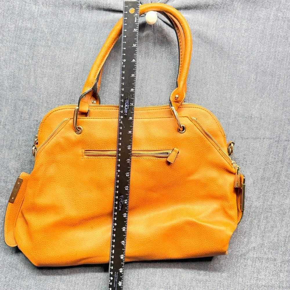Big Buddha Satchel Womens Large Mustard Yellow Vegan Leather Slouchy Tassel Bag